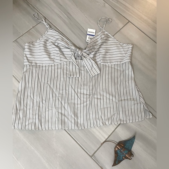 ๐PRICE DROP๐ NWT INC Intl Concepts Striped Knot Front Satin Cami (Macy's) - Picture 1 of 5